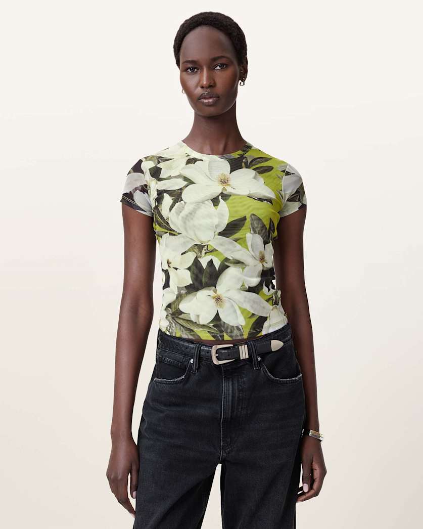 Ellie Mesh Floral Print T-Shirt