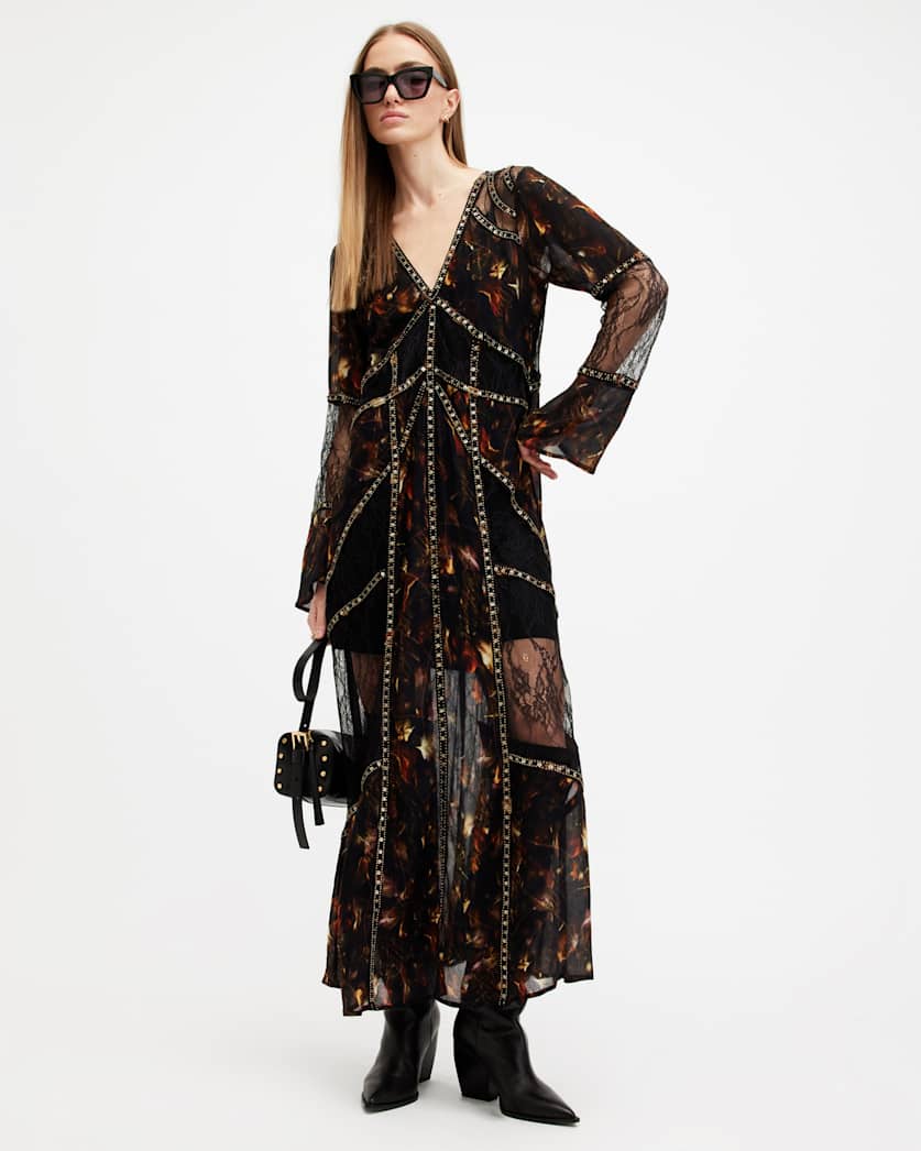 Bryn Embellished Panelled Maxi Dress