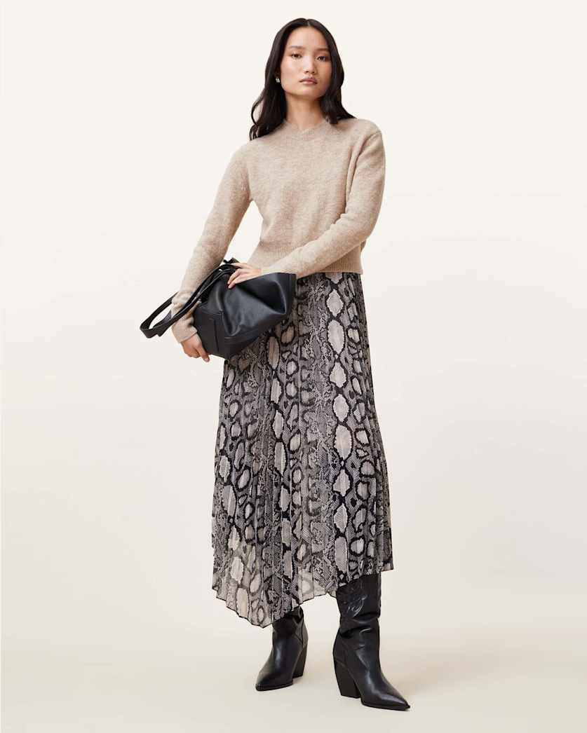 Donatella 2-In-1 Snake Print Midi Dress