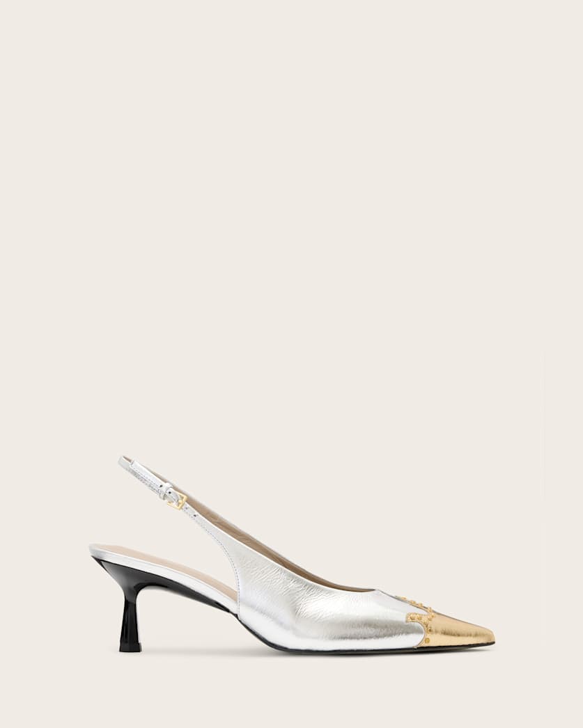 Denver Leather Slingback Heeled Shoes