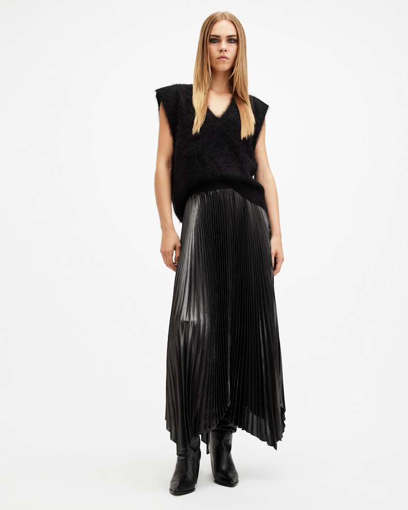 Phia Metallic Asymmetric Maxi Skirt