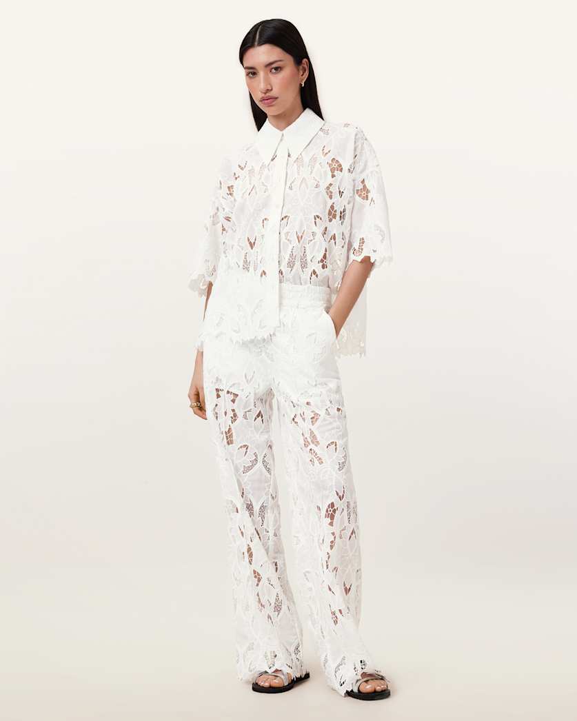 Charli Embroidered Straight Fit Trousers