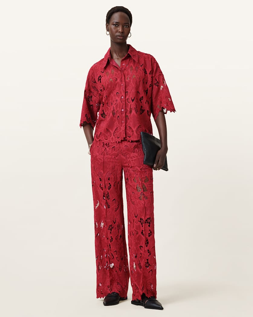 Charli Embroidered Straight Fit Trousers