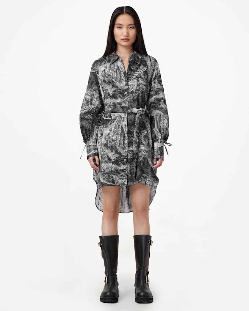 Leyla Silk Linen Blend Shirt Dress