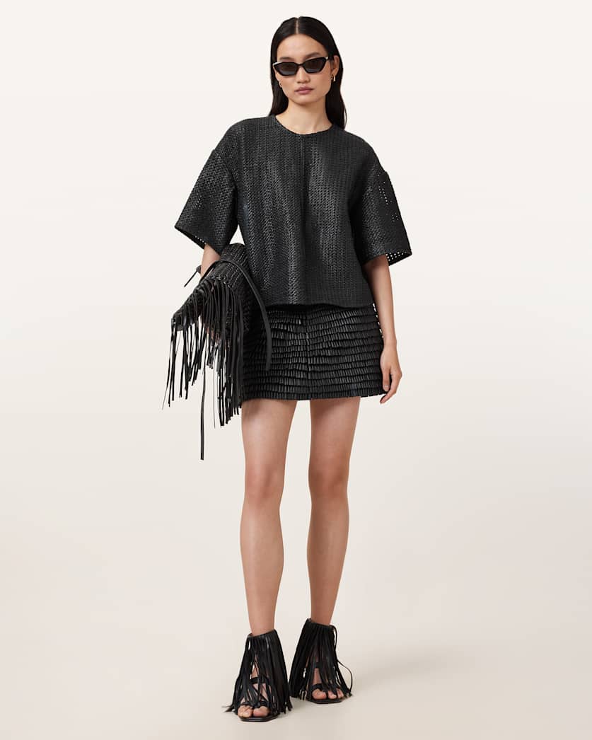 Krindle Leather Mini Skirt
