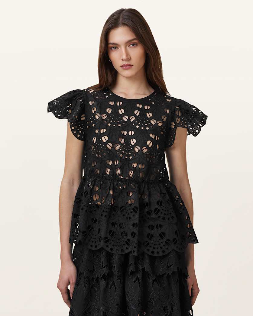 Meadow Embroidered Short Sleeve Top