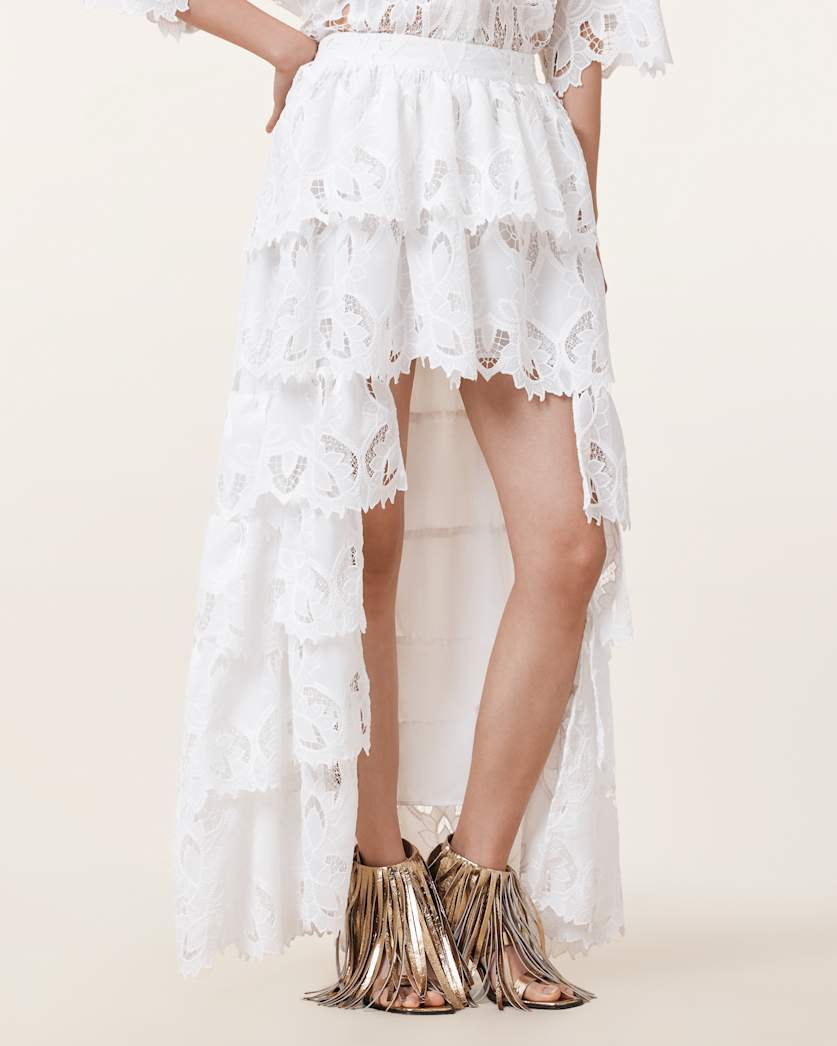 Cavarly Embroidered Maxi Skirt