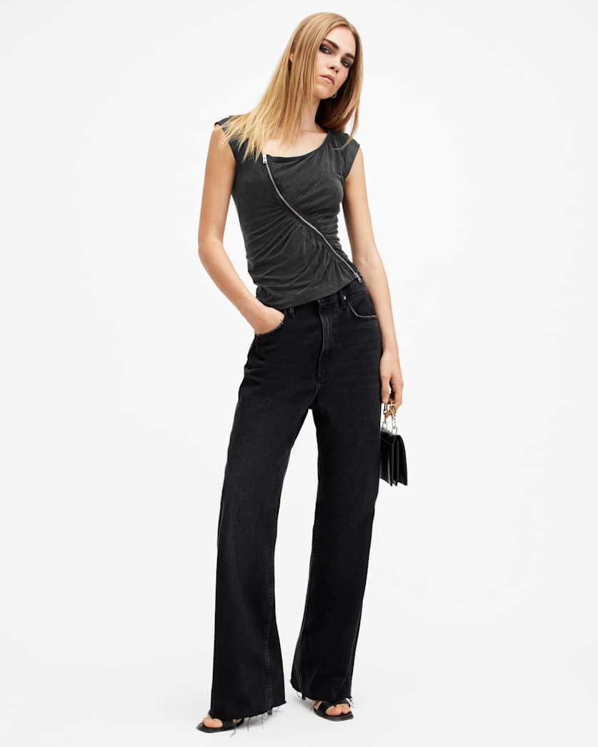 Umbra Draped Zip Slim Fit Top