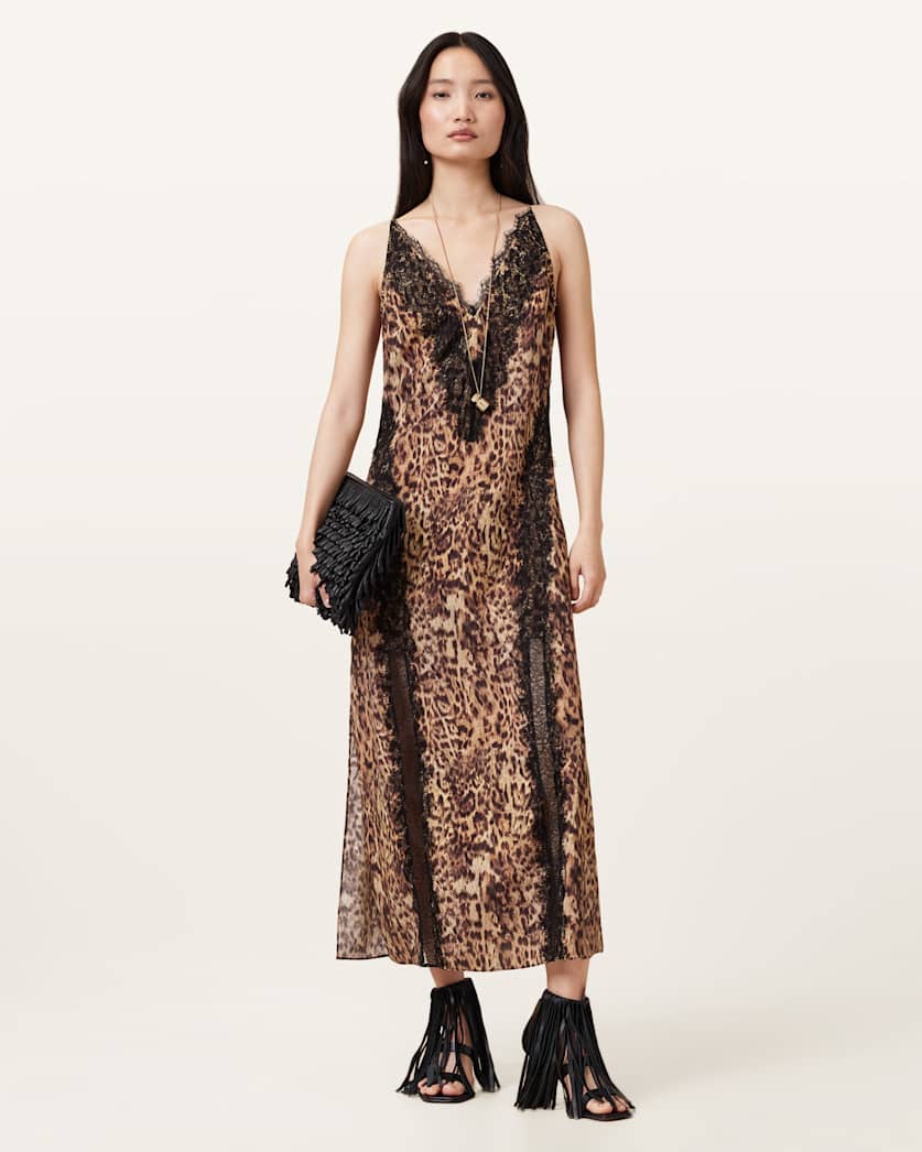 Melia Leopard Print Maxi Dress