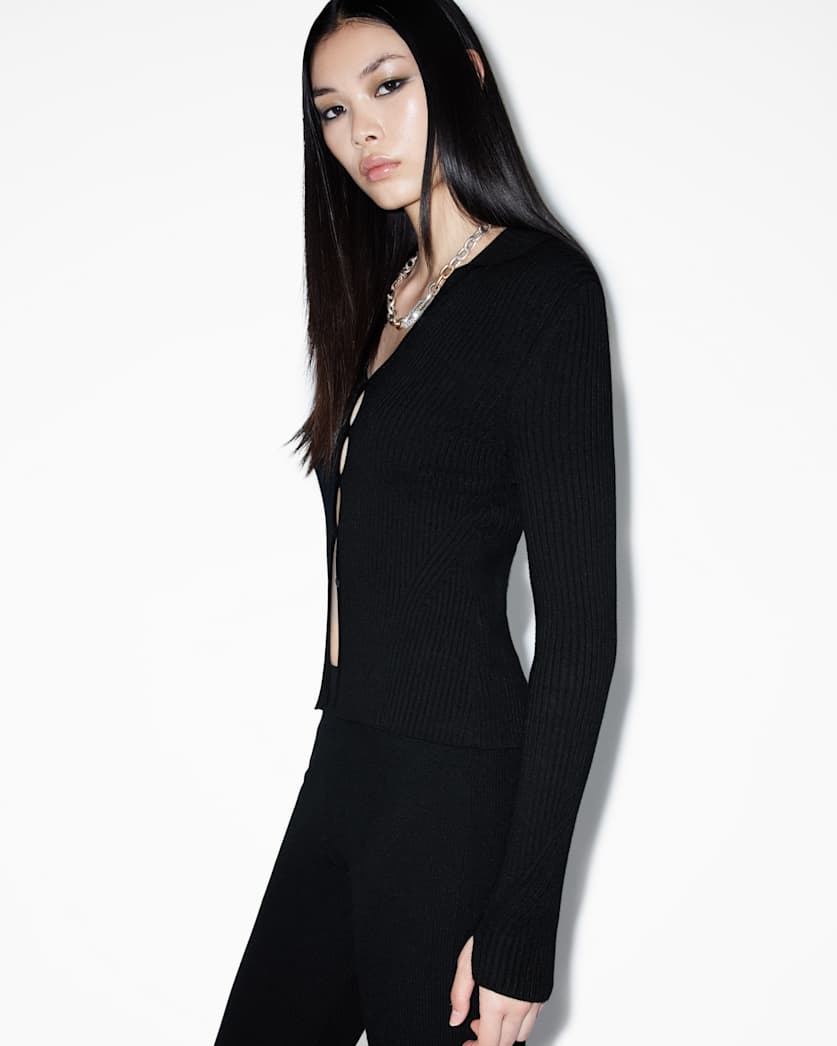 Cruz Ribbed Knitted Cardigan