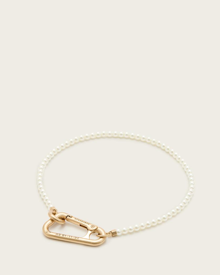Pearl Carabiner Clasp Necklace