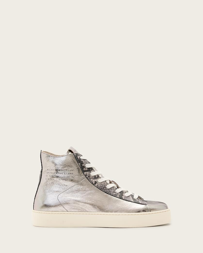 Tana Metallic Leather High Top Trainers