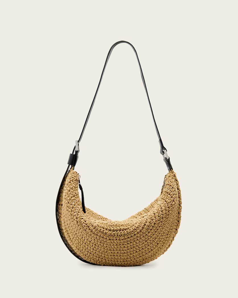Half Moon Waxed Cotton Shoulder Bag