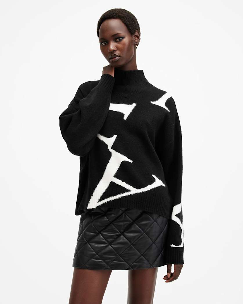 A Star High Neck Jacquard Jumper