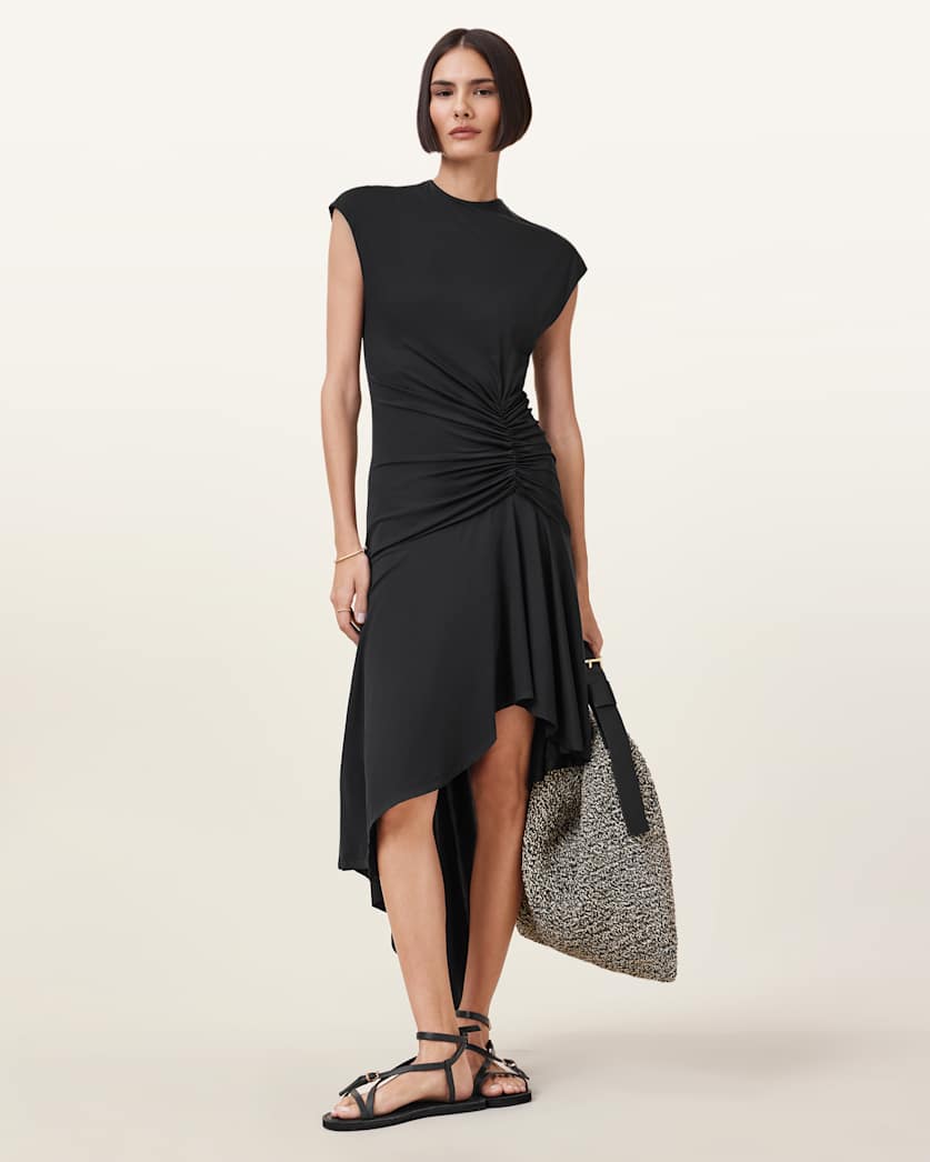 Annalie Asymmetric Midi Dress