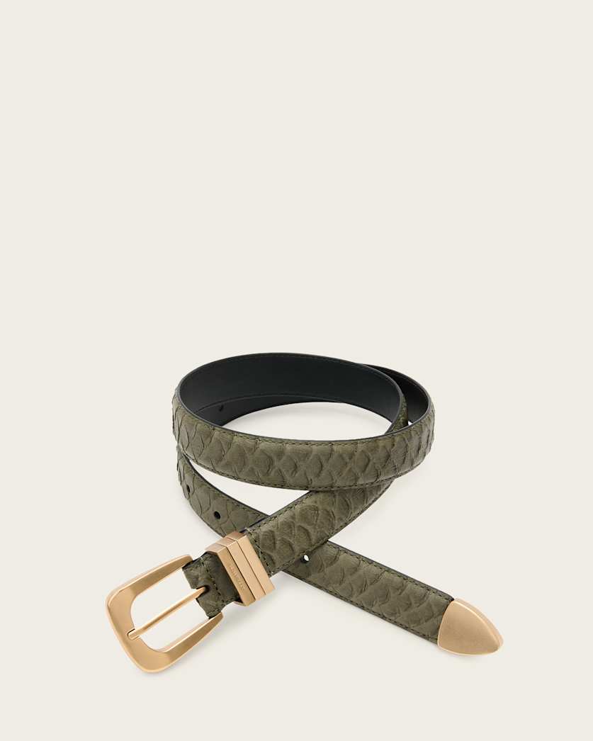 Nikita Snake Effect Leather Belt