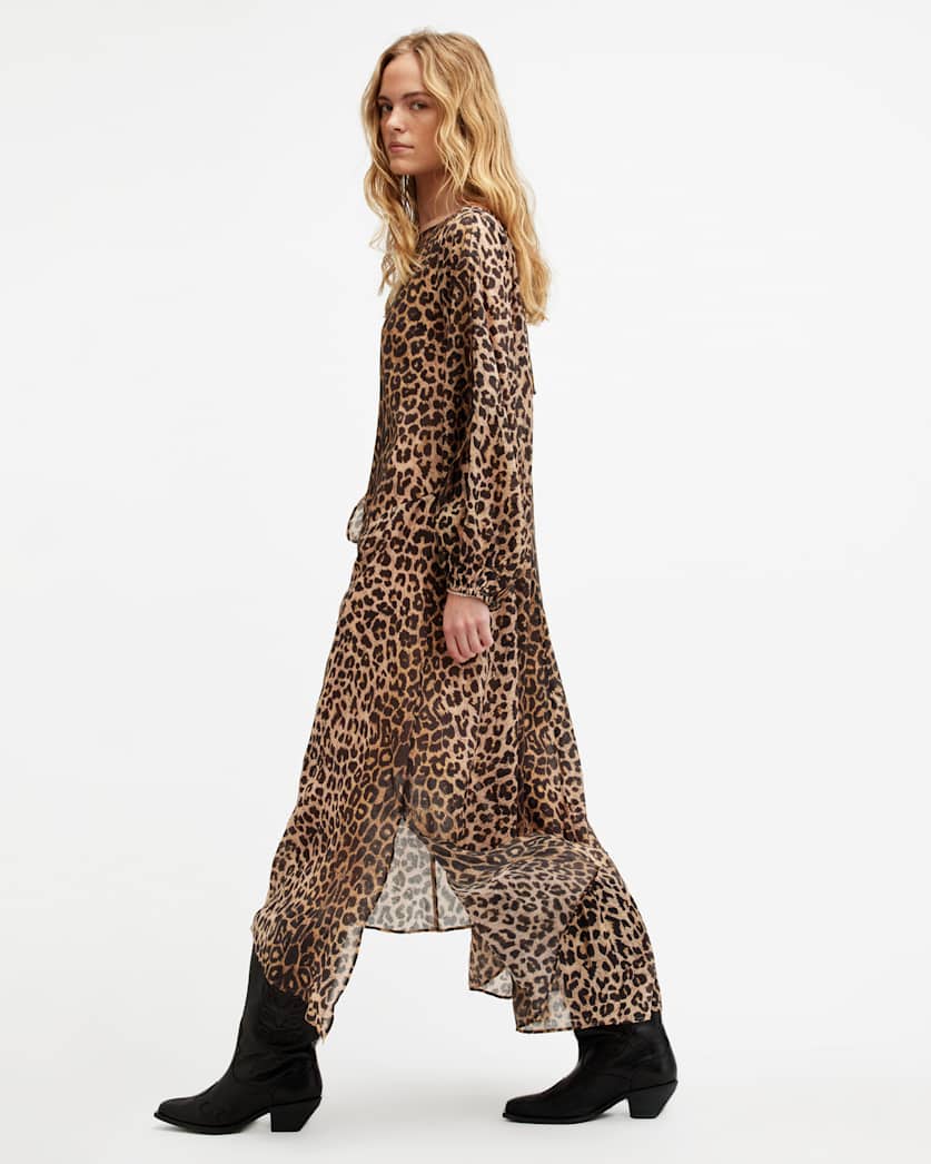 Jane Leopard Print Maxi Cover Up Dress