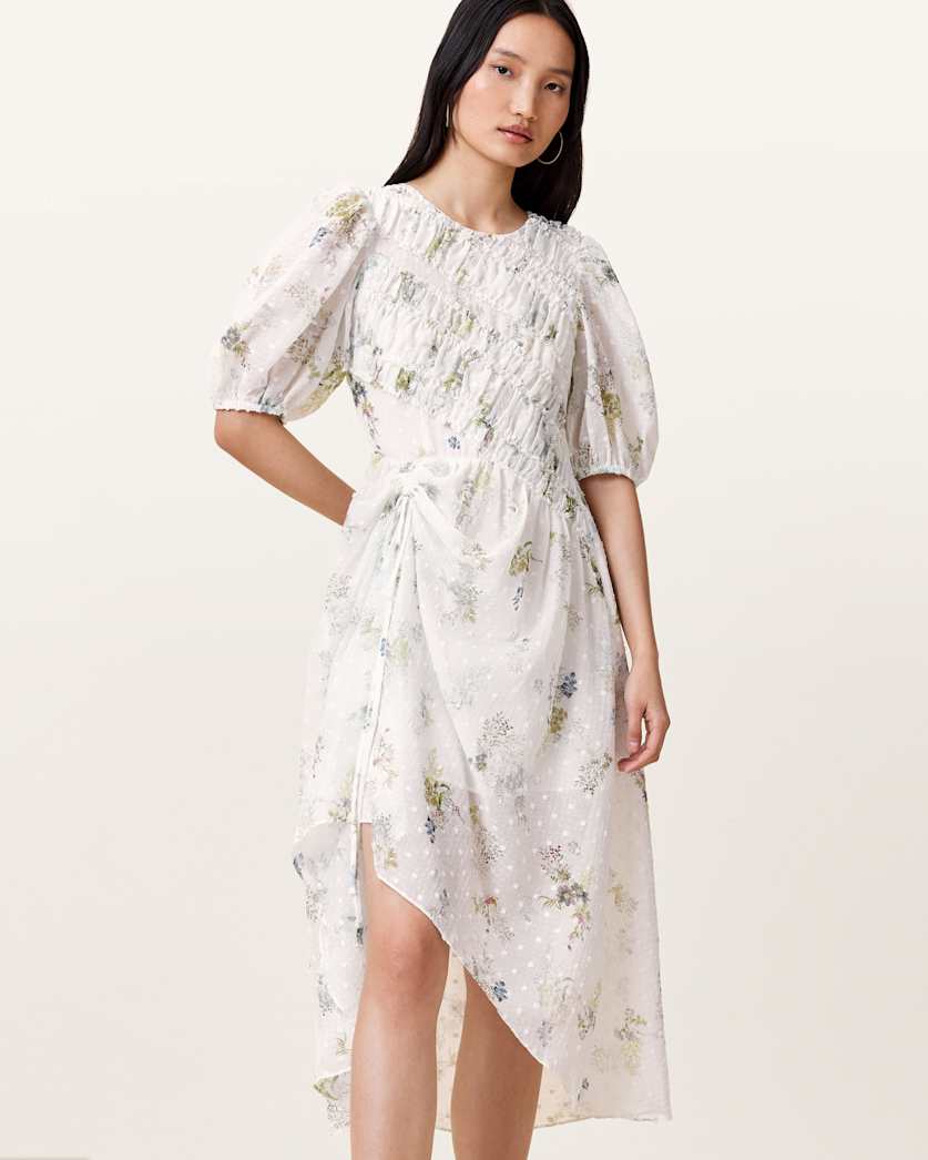 Serene Floral Print Midi Dress