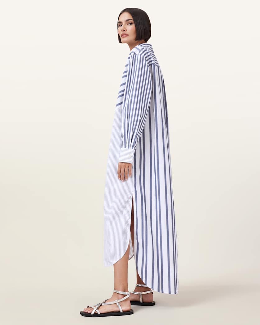 Shannon Striped Shirt Maxi Dress