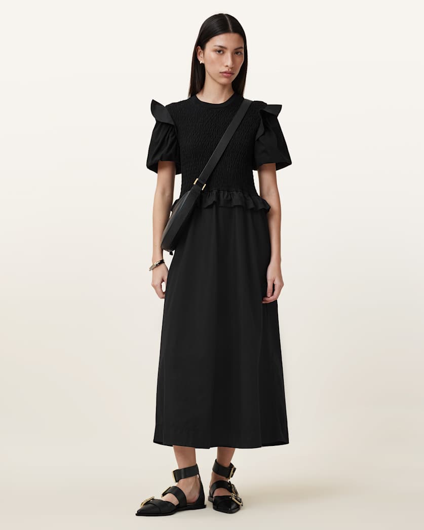Ode Puff Sleeve Midi Dress