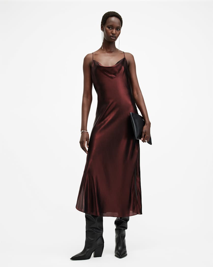 Hadley Metallic Midi Slip Dress