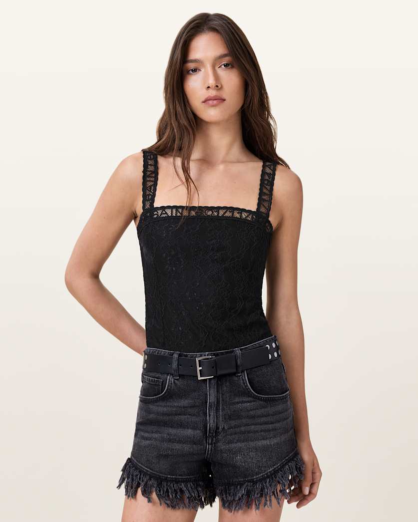 Vera Black Lace Bodysuit
