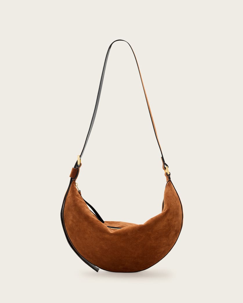 Half Moon Large Suede Crossbody Bag