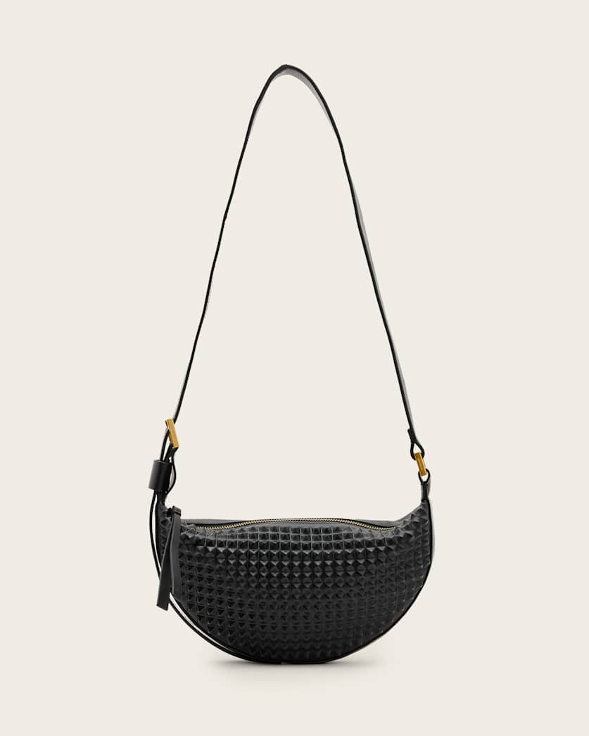Half Moon Studded Crossbody Bag