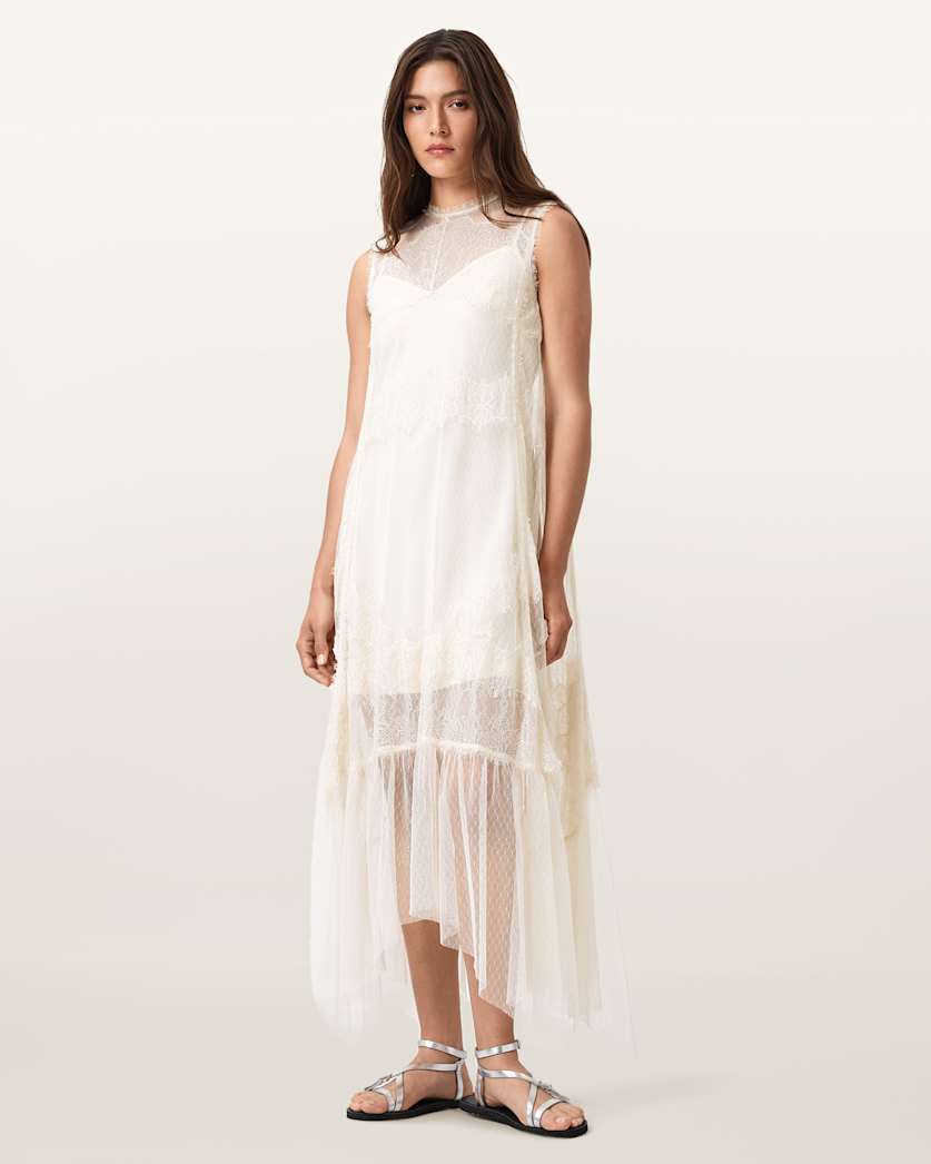 Clara Lace Trim Midi Dress