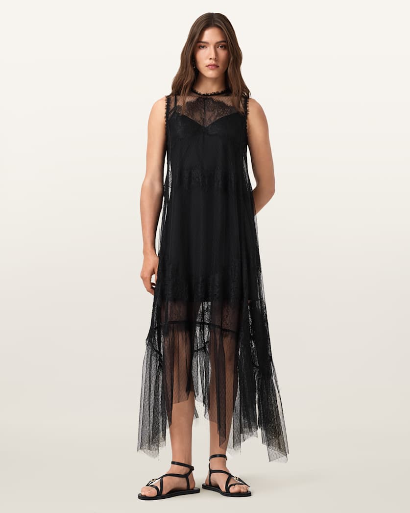 Clara Lace Trim Midi Dress