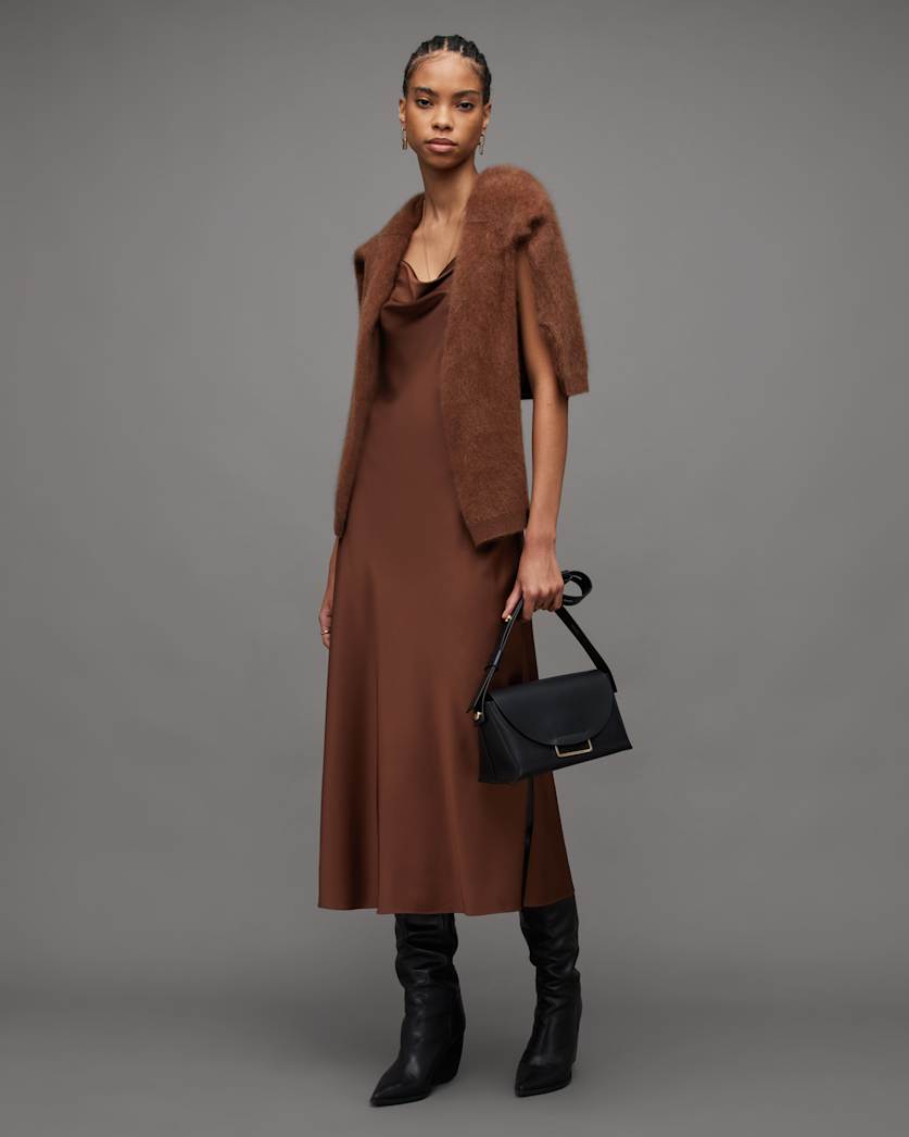 Hadley Cowl Neck Midi Slip Dress