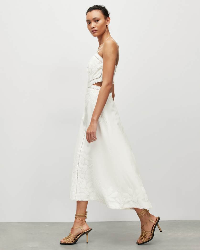 Mala Floral Broderie Cut Out Maxi Dress