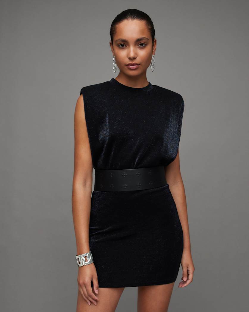 Mika Sleeveless Metallic Tank Mini Dress