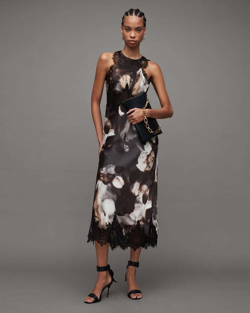 Alula Mars Print Silk Blend Maxi Dress