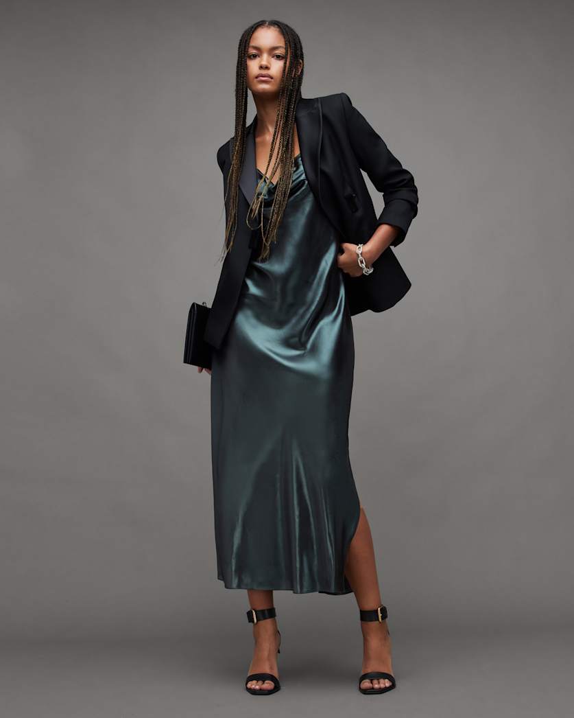 Hadley Metallic Midi Slip Dress