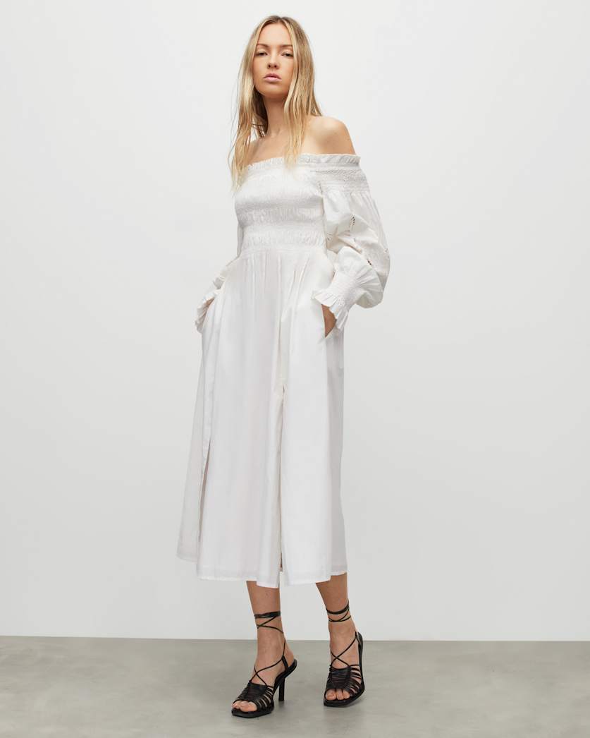 Launa Off Shoulder Broderie Maxi Dress
