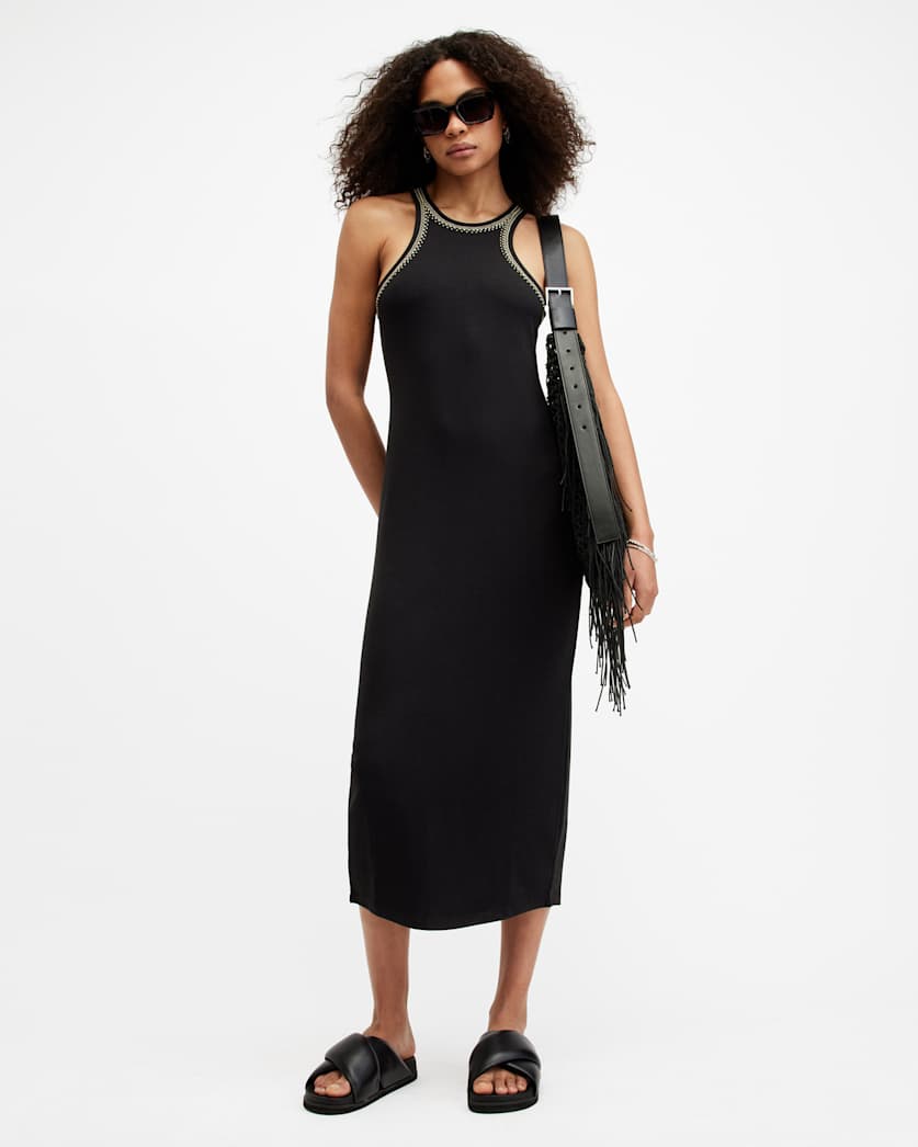 Cassidy Embellished Trim Midi Dress