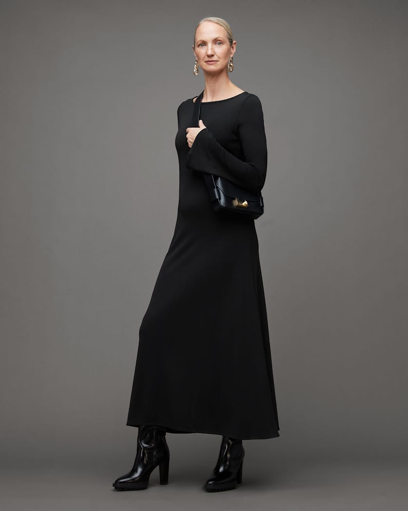 Carolina Long Sleeve Flared Maxi Dress