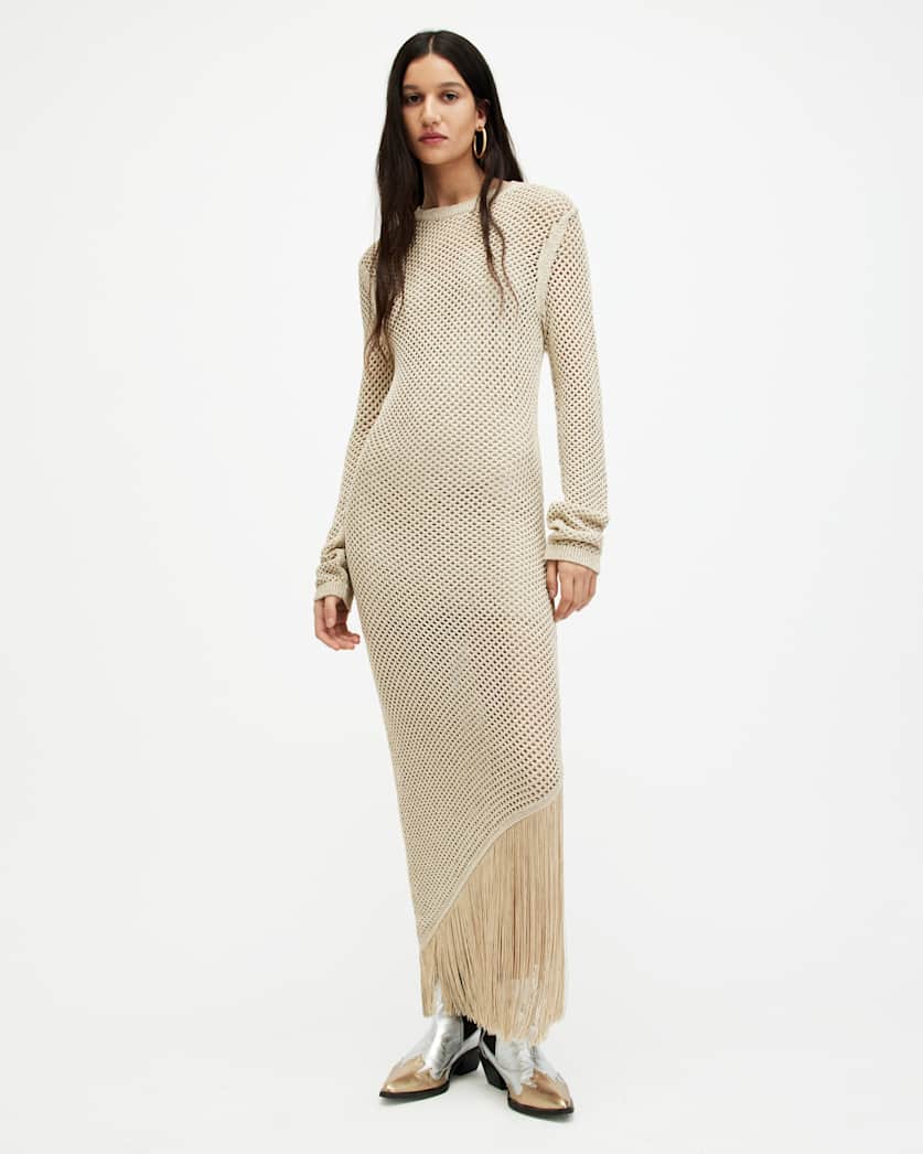 Jesse Metallic Crochet Midi Dress