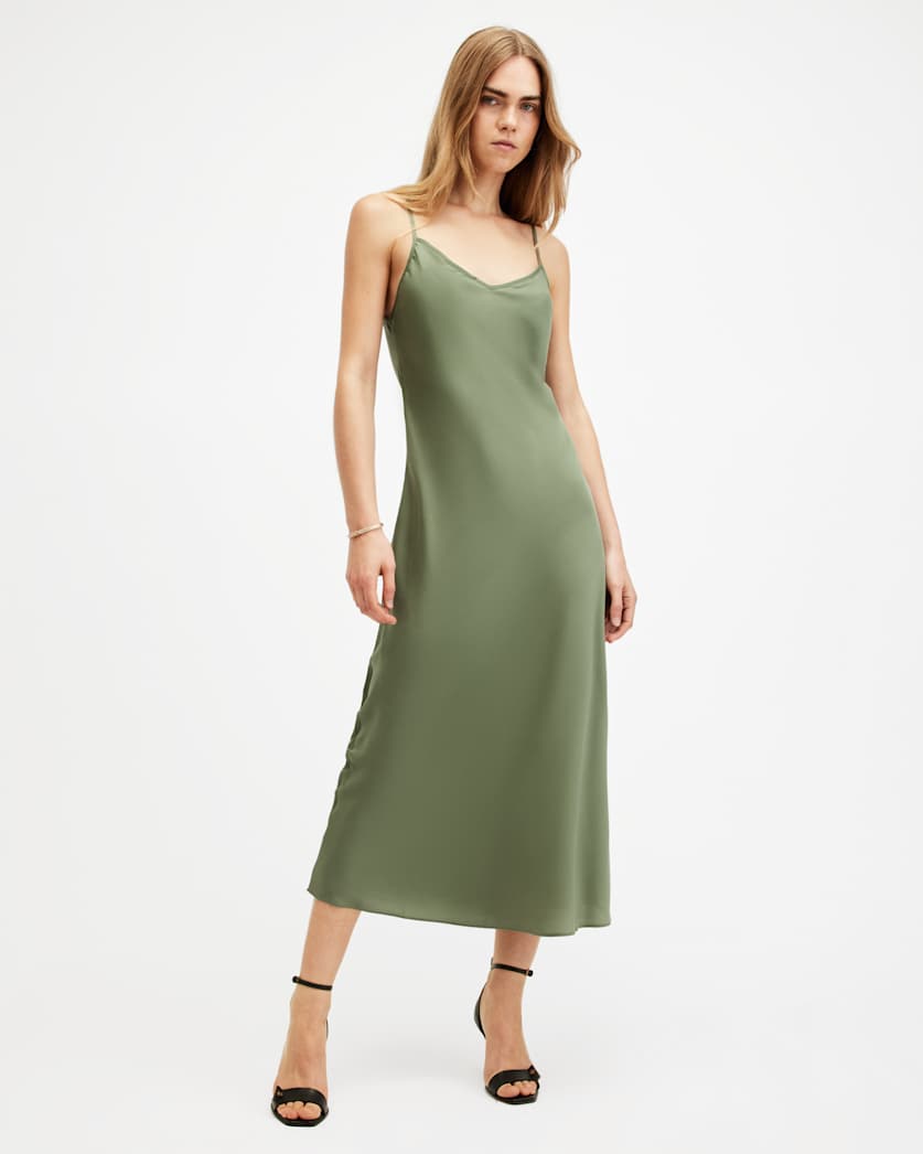 Bryony V-Neck Midi Slip Dress