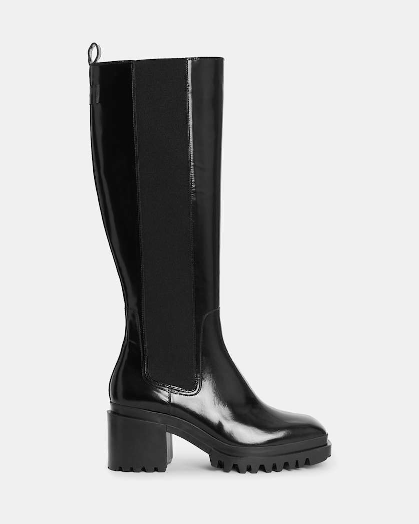 Natalia Knee High Shine Leather Boots