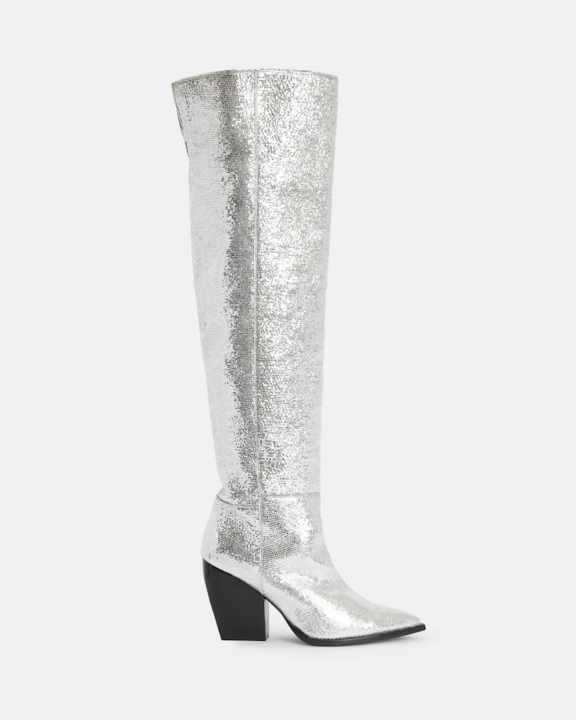 Reina Metallic Leather Boots