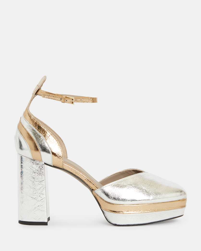 Tiffany Metallic Square Platform Heels