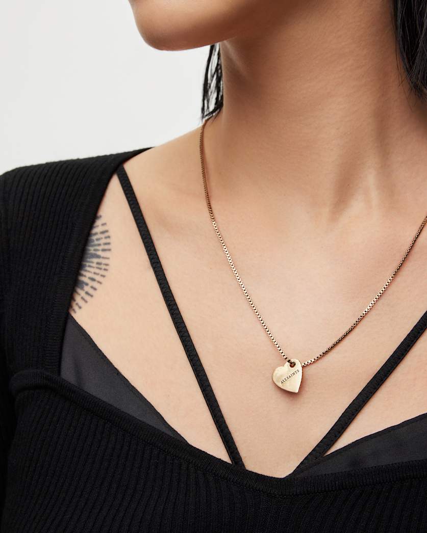 Heart Gold-Tone Logo Necklace