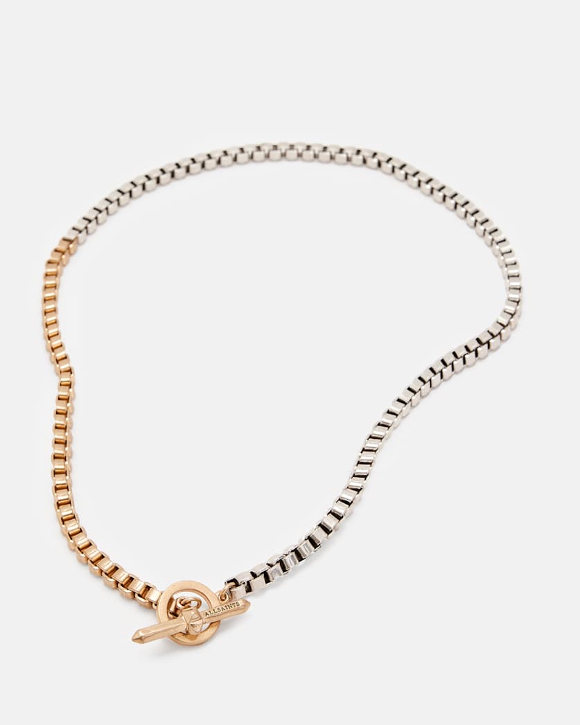 Box Chain Two Tone Necklace