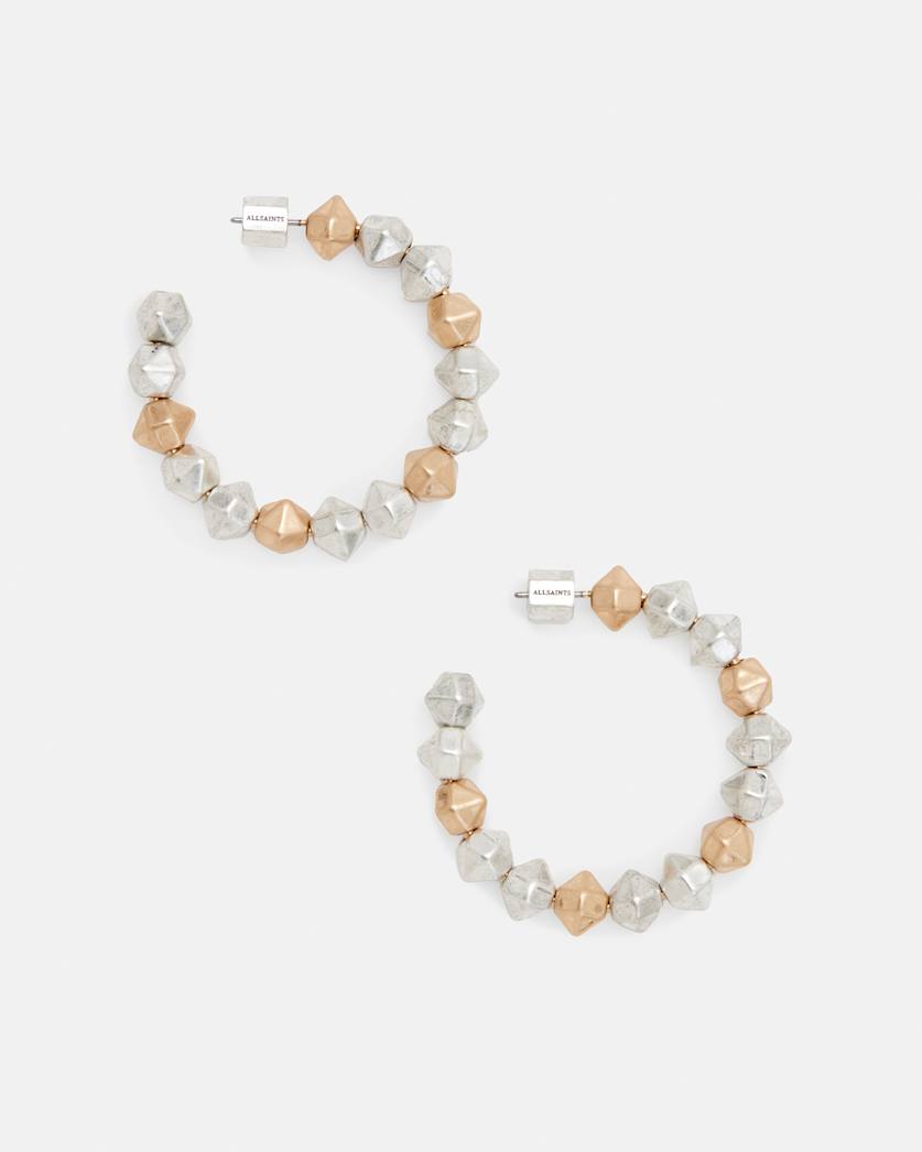 Hallie Two Tone Beaded Hoop Earrings