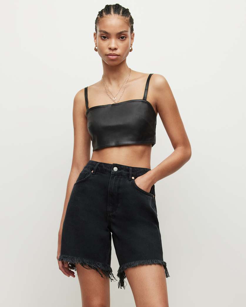 Betsy Leather Bandeau Top