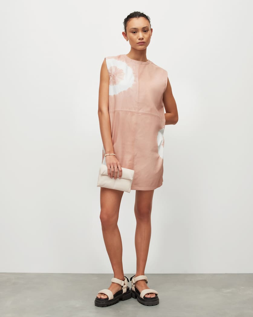 Mika Leather Tie Dye Relaxed Mini Dress