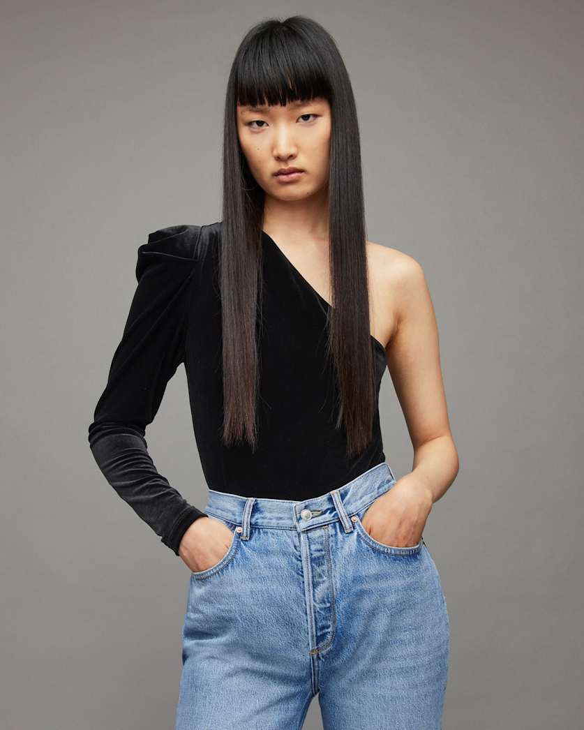 Daphne Velvet One Shoulder Bodysuit