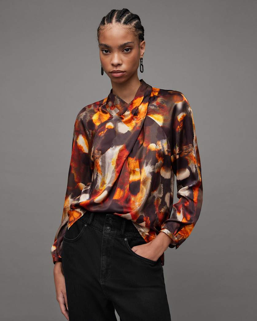 Zola Silk Blend High Neck Top